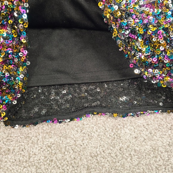 New Sweet Lemon Womens Multicolor Sequin Long Sleeve Mini Dress NWT Size L - Picture 9 of 9